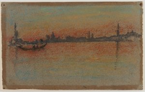 ヴェネツィア：港に沈む夕日 作： James Abbott McNeill Whistler