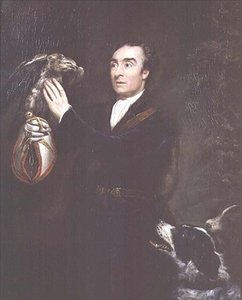 画家の弟、サミュエル・ノースコートの肖像画「The Falconer 作： James Northcote