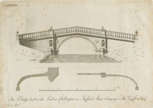 チリントンパーク-橋：彫刻、nd [c 1789]（印刷） 作： James Paine