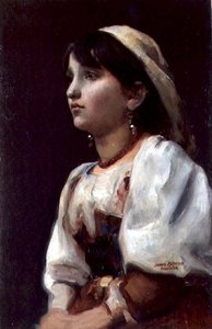 イタリアの少女」1890年頃（油彩・キャンバス）