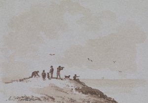 海を見下ろす丘の上の観察者 作： James Pattison Cockburn