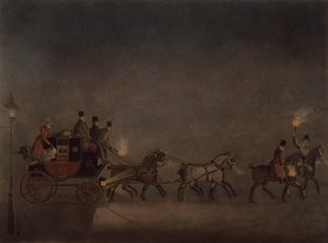霧の中の郵便馬車 作： James Pollard