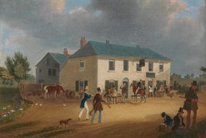 ミドルセックス州ポンダーズ エンドのパイク アンド アンカー インの外 作： James Pollard