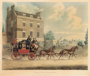 1835年にキューブリッジでスターアンドガーターを通過したクイックシルバーロイヤルメール 作： James Pollard