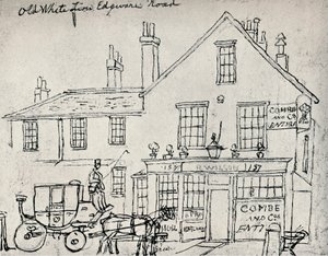 オールドホワイトライオン、エッジウェアロード、c1821 作： James Pollard