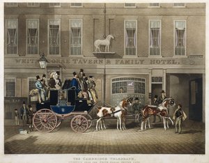 「The Cambridge Teelgraph」、White Horse、Fetter Lane、ロンドン 作： James Pollard