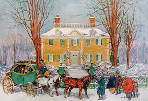 ロングフェローハウス、米国マサチューセッツ州ケンブリッジ、18世紀1921年。 作： James Preston