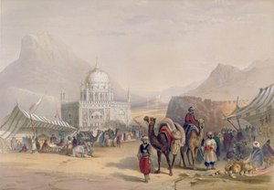 カンダハール、アフガニスタン国王、「アフマドシャウ」の神殿、「アフガニスタンの風景、住民、衣装」からのプレート27、ロバートキャリック（c.1829-1904）1848 作： James Rattray
