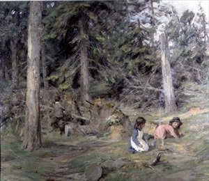 焚き火を囲んで 作： James Riddel