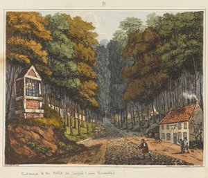 1815年のブリュッセル近くのフォレドソワニへの入り口、「ウォータールーの戦いの歴史的記録」、1817年