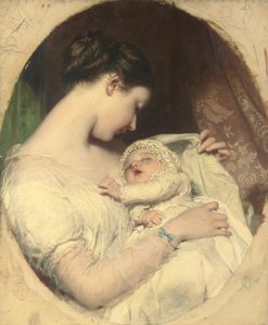アーティストの妻エリザベスと娘のメアリーエディス 作： James Sant
