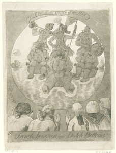 Spotprent op de France invasie、1795 ダッチボトムスに対するフランスの侵略。 Ombres Chinoises / Terror the Order of the Day (オブジェクトのタイトル) 作： James Sayers