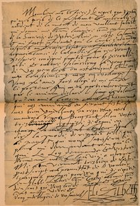 1898 年、エリザベス女王 1 世 (1533 ～ 1603 年) からジェームズ 6 世 (1566 ～ 1625 年) への手紙 作： James Stillie