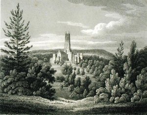ビーコンから見たフォンシル・アビー（Fonthill Abbey 作： James Storer
