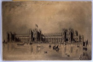 国会議事堂の完成予想図（パース図 作： James Thomas Knowles