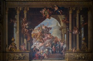 ペインテッドホールの西の壁、1707年〜27年（壁画）
