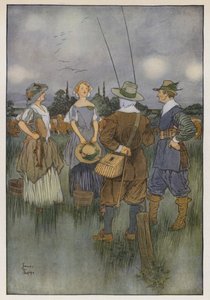 Izaak Walton による The Compleat Angler のイラスト 作： James Thorpe