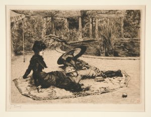 プールのそばで (Sur l 作： James Tissot