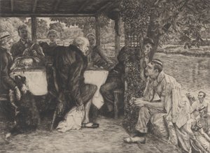 放蕩息子の譬え」第4番「肥えた子牛」1882年 作： James Tissot
