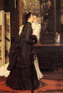 日本のオブジェに見入る若い女性たち 作： ジェームズ・ティソ