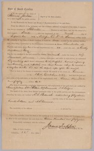 1864 年 11 月 23 日、奴隷にされた男ディックに対してサウスカロライナ州によって授与された請求。 作： James Tupper