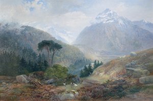 フェンダータールへの見方、チロル、1870 作： James Vivien de Fleury