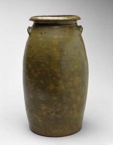 チャーン、c。 1873-1900（アルカリ釉石器） 作： James W. Haden