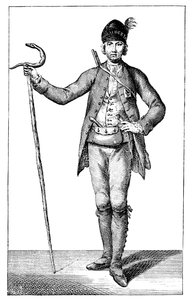 ジェームズボズウェル、武装したコルシカ島の首長の服を着たesq、1769年。 作： James Wale