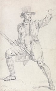 ウォードの絵画「鹿泥棒」の中心人物の習作 作： James Ward