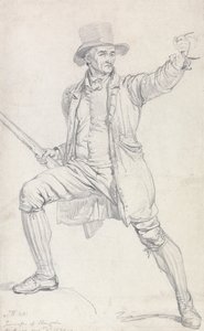 ウォードの絵画 "鹿泥棒 "の中心人物の習作 作： ジェームズワード