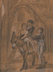 エスクァイアのテオフィラス・レヴィットの子供たちの油絵の研究。 作： James Ward