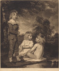 入浴する子供たち (ホプナー・チルドレン) 作： James Ward after John Hoppner