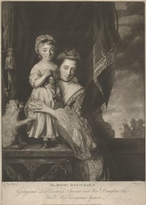 Margaret Georgiana Spencer, (nascida Poyntz), condessa Spencer, e sua filha, Georgiana Cavendish, (nascida Spencer), duquesa de Devonshire 作： James Watson