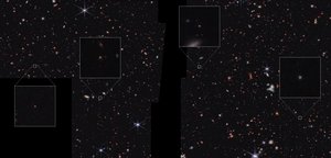 CEERSフィールド内の銀河（NIRCam画像） 作： James Webb Space Telescope (NASA)