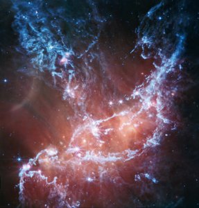 NGC 346（MIRI画像） 作： James Webb Space Telescope (NASA)
