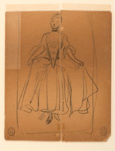 時代衣装の女性のスケッチ 作： James Wells Champney