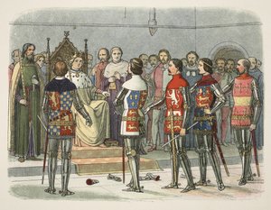 リチャード2世以前のアランデル、グロスター、ノッティンガム、ダービー、ワーウィック、「A Chronicle of England BC 55 to AD 1485」より。ロンドン 作： James William Edmund Doyle