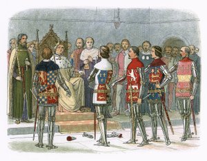 リチャード2世の前のアランデル、グロスター、ノッティンガム、ダービー、ワーウィック 作： James William Edmund Doyle