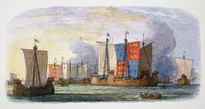 スルイズの戦い（1340年）。   作： James William Edmund Doyle