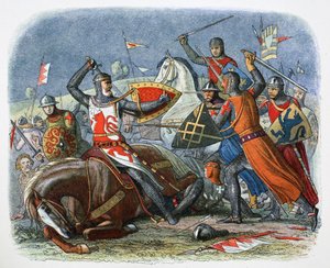 シモン・ド・モンフォールの死、イブシャムの戦い、ウスターシャー、1265～1864年。 作： James William Edmund Doyle
