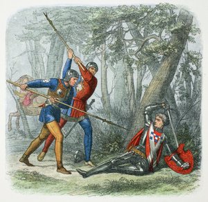 キングメーカーであるワーウィックの死、バーネットの戦い、1471年 1864年   作： James William Edmund Doyle