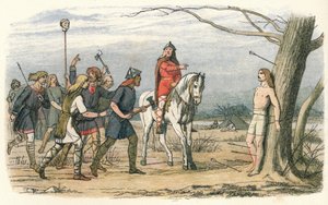 イーストアングリア王エドマンド、デンマーク人によって殺された、18世紀1864 作： James William Edmund Doyle