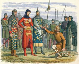 1312年、1864年、ランカスター伯爵に見せられたガスヴェストンの頭 作： James William Edmund Doyle