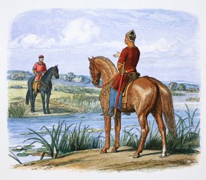 ヘンリー オブ アンジューとスティーブンがテムズ川を渡って協議、1153 年 1864 年 作： James William Edmund Doyle