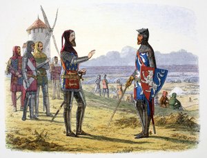 フランスのクレシーの戦いで息子への助けを拒むエドワード3世（1346年 1864年 作： James William Edmund Doyle