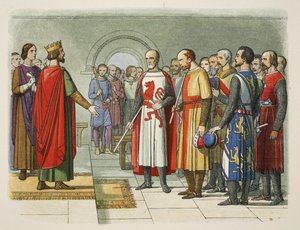 ヘンリー3世とその議会、ウェストミンスター、1258年、イングランドのクロニクル紀元前55から紀元1485年まで、パブ。ロンドン、1863 作： James William Edmund Doyle