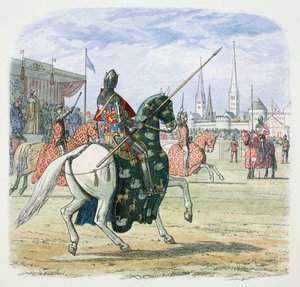 リチャード2世がヘレフォード公爵とノーフォーク公爵の決闘を止める（1398年 1864年 作： James William Edmund Doyle
