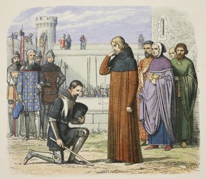 ヘンリーが王位を要求したリチャード2世とヘンリー・ボリングブロークの会合、『A Chronicle of England』（紀元前55年から紀元1485年）より。ロンドン 作： James William Edmund Doyle
