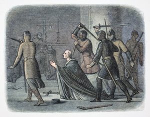 トーマス・ベケット殺害事件（ケント州カンタベリー大聖堂、1170年） 1864年   作： James William Edmund Doyle