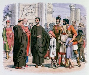 19世紀、ローマで金髪の奴隷を見た教皇グレゴリウス 作： James William Edmund Doyle